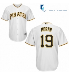 Youth Majestic Pittsburgh Pirates 19 Colin Moran Replica White Home Cool Base MLB Jersey 