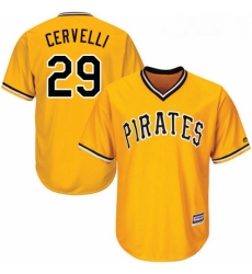 Youth Majestic Pittsburgh Pirates 29 Francisco Cervelli Replica Gold Alternate Cool Base MLB Jersey
