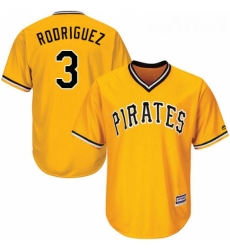 Youth Majestic Pittsburgh Pirates 3 Sean Rodriguez Replica Gold Alternate Cool Base MLB Jersey 