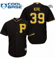 Youth Majestic Pittsburgh Pirates 39 Chad Kuhl Authentic Black Alternate Cool Base MLB Jersey 