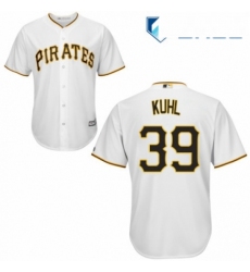Youth Majestic Pittsburgh Pirates 39 Chad Kuhl Replica White Home Cool Base MLB Jersey 