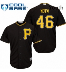 Youth Majestic Pittsburgh Pirates 46 Ivan Nova Authentic Black Alternate Cool Base MLB Jersey 
