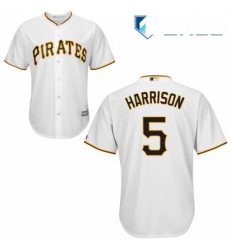 Youth Majestic Pittsburgh Pirates 5 Josh Harrison Replica White Home Cool Base MLB Jersey