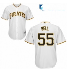 Youth Majestic Pittsburgh Pirates 55 Josh Bell Authentic White Home Cool Base MLB Jersey 