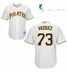 Youth Majestic Pittsburgh Pirates 73 Felipe Vazquez Replica White Home Cool Base MLB Jersey 
