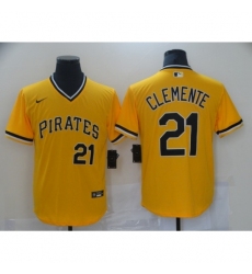 Youth Nike Pittsburgh Pirates #21 Roberto Clemente Gold Showtime Authentic Jersey