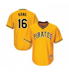 Youth Pittsburgh Pirates 16 Jung ho Kang Replica Gold Alternate Cool Base Baseball Jersey