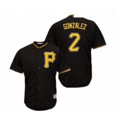 Youth Pittsburgh Pirates 2 Erik Gonzalez Replica Black Alternate Cool Base Baseball Jersey 