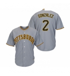 Youth Pittsburgh Pirates 2 Erik Gonzalez Replica Grey Road Cool Base Baseball Jersey 