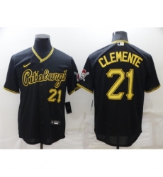 Youth Pittsburgh Pirates #21 Roberto Clemente Black Cool Base Stitched Jersey