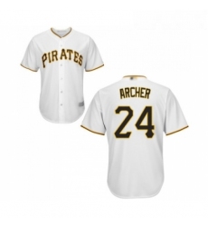 Youth Pittsburgh Pirates 24 Chris Archer Replica White Home Cool Base Baseball Jersey 