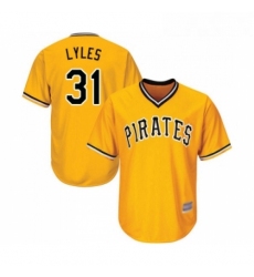 Youth Pittsburgh Pirates 31 Jordan Lyles Replica Gold Alternate Cool Base Baseball Jersey 
