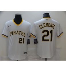 Youth Pittsburgh Pirates Roberto Clemente 21 White Mesh Batting Practice Throwback Pullover Nike Jersey
