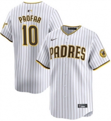 Men San Diego Padres 10 Jurickson Profar White 2024 Home Limited Stitched Baseball Jersey