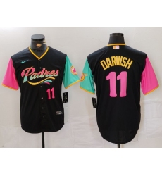 Men San Diego Padres 11 Yu Darvish Black City Connect Cool Base Stitched Baseball Jersey 1