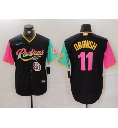 Men San Diego Padres 11 Yu Darvish Black City Connect Cool Base Stitched Baseball Jersey 2