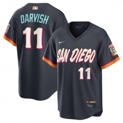 Men San Diego Padres  11 Yu Darvish Obsidian 2026 City Connect Stadium Stitched Baseball Jersey