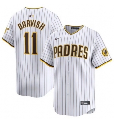 Men San Diego Padres 11 Yu Darvish White 2024 Home Limited Stitched Baseball Jersey