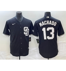 Men San Diego Padres 13 Manny Machado Black Cool Base Stitched Baseball Jersey