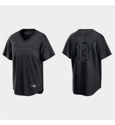 Men San Diego Padres 13 Manny Machado Black Pitch Black Fashion Replica Stitched Jersey