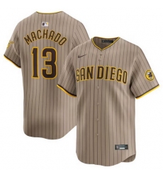 Men San Diego Padres 13 Manny Machado Tan 2024 Alternate Limited Stitched Baseball Jersey