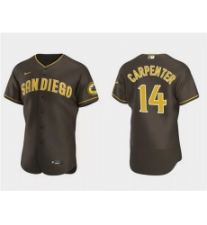 Men San Diego Padres 14 Matt Carpenter Brown Flex Base Stitched Baseball Jersey