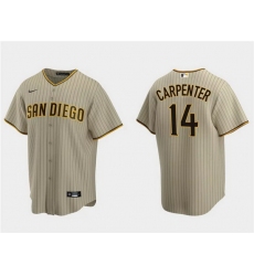 Men San Diego Padres 14 Matt Carpenter Tan Cool Base Stitched Jersey