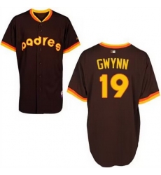 Men San Diego Padres 19 Tony Gwynn Brown 1984 Cool Base Stitched Jersey