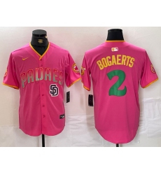 Men San Diego Padres 2 Xander Bogaerts Pink Cool Base Stitched Baseball Jersey 1