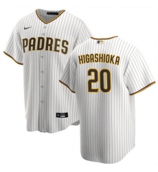 Men San Diego Padres 20 Kyle Higashioka White Cool Base Stitched Baseball Jersey