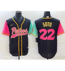 Men San Diego Padres 22 Juan Soto Black Cool Base Stitched Baseball Jersey