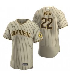 Men San Diego Padres 22 Juan Soto Tan Flex Base Stitched Baseball Jersey