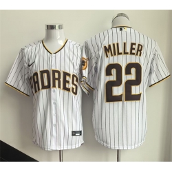 Men San Diego Padres  22 Mason Miller White Cool Base Stitched Baseball Jersey