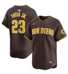 Men San Diego Padres 23 Fernando Tatis Jr  Brown 2024 Away Limited Stitched Baseball Jersey