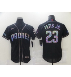 Men San Diego Padres 23 Tatis jr Black Colorful Edition Elite 2021 Nike MLB Jersey