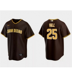 Men San Diego Padres 25 Tim Hill Brown Cool Base Stitched Jersey