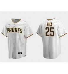 Men San Diego Padres 25 Tim Hill White Cool Base Stitched Jersey