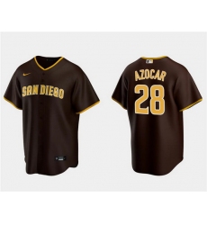 Men San Diego Padres 28 Jos E9 Azocar Brown Cool Base Stitched Jersey