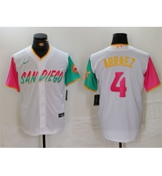 Men San Diego Padres 4 Luis Arraez White City Connect Cool Base Stitched Baseball Jersey