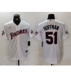 Men San Diego Padres 51 Trevor Hoffman White 1998 World Series Cool Base Stitched Baseball Jersey