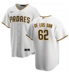 Men San Diego Padres 62 Enyel De Los Santos White Cool Base Stitched Baseball Jersey