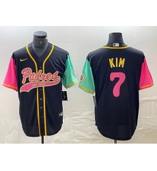 Men San Diego Padres 7 Ha Seong Kim Black City Connect Cool Base Stitched Baseball Jersey