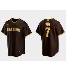 Men San Diego Padres 7 Ha Seong Kim Brown Cool Base Stitched Jersey