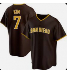 Men San Diego Padres 7 Ha Seong Kim Brown Stitched MLB Cool Base Nike Jersey