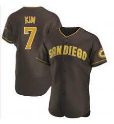 Men San Diego Padres 7 Ha Seong Kim Brown Stitched MLB Flexbase Base Nike Jersey