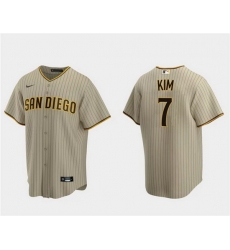 Men San Diego Padres 7 Ha Seong Kim Tan Cool Base Stitched Jersey