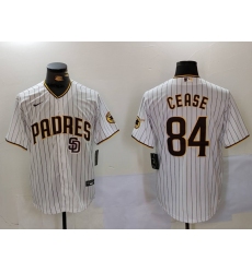 Men San Diego Padres 84 Dylan Cease White Cool Base Stitched Baseball Jersey 2