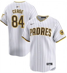 Men San Diego Padres 84 Dylan Cease White Home Limited Stitched Baseball Jersey