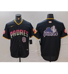 Men San Diego Padres Black Team Big Logo Cool Base Stitched Baseball JerseyS 3