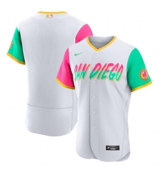 Men San Diego Padres Blank 2022 White City Connect Flex Base Stitched Baseball Jersey
